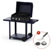Plancha à Gaz Le Marquier Vintage Pure 260 + Chariot - Bleu Céleste -Raviday Barbecue Soldes 0305 plancha kit de nettoyage pcvp260e31cv2