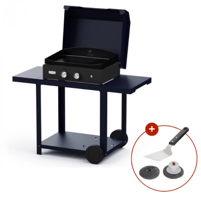 Plancha à Gaz Le Marquier Vintage Pure 260 + Chariot - Bleu Céleste 2 Plancha à Gaz Le Marquier Vintage Pure 260 + Chariot - Bleu Céleste