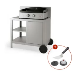 Plancha à Gaz Le Marquier Signature Allure 260 Inox + Desserte Inox