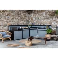 Cuisine D'extérieur Forge Adour 4 Modules + Plancha à Gaz Premium 75 Acier Et Grill 918.66