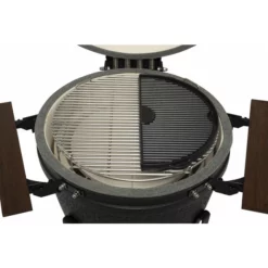 Plaque En Fonte Réversible Demi-lune Pour Kamado The Bastard Large -Raviday Barbecue Soldes bb554 plaque fonte demi lune kamado the bastard large ambiance