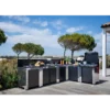 Cuisine D'extérieur ENO Modulo Inox Et Noir Pour Plancha - 5 Modules Avec Table De Cuisson Master -Raviday Barbecue Soldes cuisine eno inox noir 5 modules table cuisson