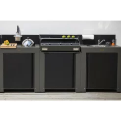 Cuisine D'extérieur ENO Modulo Acier Pour Plancha - 3 Modules -Raviday Barbecue Soldes cuisine exterieur modulo eno 3 acier