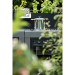 Cuisine D'extérieur ENO Modulo Acier Pour Plancha - 3 Modules Avec Cuisinière Et Chariot Félix -Raviday Barbecue Soldes cuisine modulo 3 cuisiniere chariot felix 1
