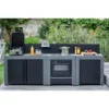 Cuisine D'extérieur ENO Modulo Acier Pour Plancha - 3 Modules Avec Cuisinière Et Chariot Félix -Raviday Barbecue Soldes cuisine modulo 3 cuisiniere chariot felix 3