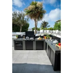 Cuisine D'extérieur ENO Modulo Acier Pour Plancha - 5 Modules Avec Cuisinière -Raviday Barbecue Soldes cuisine modulo 5 cuisiniere 5