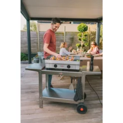 Chariot Inox "Plein Air" Pour Plancha Krampouz Double -Raviday Barbecue Soldes khea05 chariot inox plein air pour plancha krampouz double 2