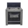 Modulo Cuisinière Four Et Plaque - Gris Acier - Cuisine D'extérieur ENO -Raviday Barbecue Soldes mod7005 2 cuisine exterieur modulo combine gris cargo eno