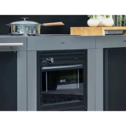 Cuisine D'extérieur ENO Modulo Acier Pour Plancha - 3 Modules Avec Cuisinière Et Chariot Félix -Raviday Barbecue Soldes mod7005 cuisiniere modulo gris cuisine exterieur eno ambiance 3 1