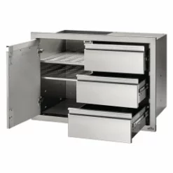 Module Encastrable 3 Tiroirs + 1 Porte Pour Cuisine D'extérieur Napoleon