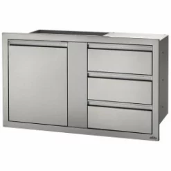 Module Encastrable XL 3 Tiroirs + 1 Porte Pour Cuisine D'extérieur Napoleon