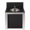 Modulo Evier - Coloris Inox Et Noir - Pour Cuisine D'extérieur ENO