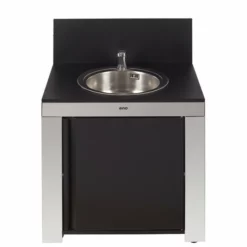 Modulo Evier - Coloris Inox Et Noir - Pour Cuisine D'extérieur ENO