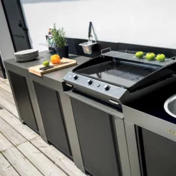 Cuisine D'extérieur ENO Modulo Acier Pour Plancha - 4 Modules -Raviday Barbecue Soldes modulo plan travail acier 5 1