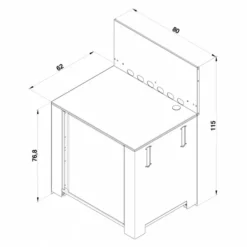 Modulo Pour Poser Une Plancha - Gris Acier - Cuisine D'extérieur ENO -Raviday Barbecue Soldes modulo plancha acier cuisine exterieur eno 4