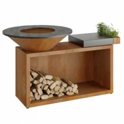 Brasero Plancha OFYR Island Corten 100 Céramique Gris Anthracite