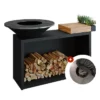 Brasero Plancha OFYR Island Black Bois 85 Cm + Housse Offerte -Raviday Barbecue Soldes oib 85 tw housse min