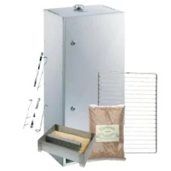 Pack Fumoir Peetz Acier Aluminé Porte à Charnières - H 85 Cm + Accessoires