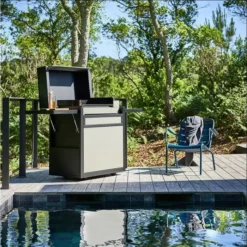 Pack Plancha Forge Adour PREMIUM 60 Acier Noir Et Gris + Chariot Et Capot -Raviday Barbecue Soldes pack plancha gaz forge adour premium 60 acier noir gris 2