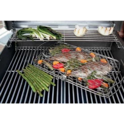 Grille De Barbecue Pour Poisson Weber En Acier Inoxydable - Grand Modèle -Raviday Barbecue Soldes panier a poissons weber grand modele