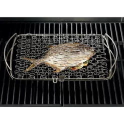 Grille De Barbecue Pour Poisson Weber En Acier Inoxydable - Grand Modèle -Raviday Barbecue Soldes panier a poissons weber grand modele 3