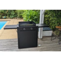 Pack Plancha électrique Forge Adour MODERN 60 Acier Noir + Chariot -Raviday Barbecue Soldes plancha forge adour modern 60 acier sur chariot 2 3
