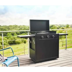 Pack Plancha à Gaz Forge Adour MODERN 75 Acier Noir + Chariot -Raviday Barbecue Soldes plancha forge adour modern 75 chariot