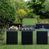 Cuisine D'extérieur ENO Modulo Inox Et Noir Pour Plancha - 3 Modules Avec évier -Raviday Barbecue Soldes pmod8501 a1 cuisine exterieur modulo standard noir et inox eno
