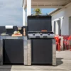 Cuisine D'extérieur ENO Modulo Inox Et Noir Pour Plancha - 2 Modules 1 Cuisine D'extérieur ENO Modulo Inox Et Noir Pour Plancha - 2 Modules -Raviday Barbecue Soldes pmod8502 a2 cuisine exterieur modulo plancha noir et inox eno