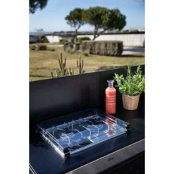 Modulo Table De Cuisson Master 2 Brûleurs - Coloris Inox Et Noir - Pour Cuisine D'extérieur ENO -Raviday Barbecue Soldes pmod8506 a2 modulo master noir et inox eno melanie chaigneau min