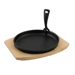Poêle En Fonte + Dessous De Plat Bambou Pour Barbecue Barbecook
