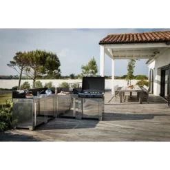 Cuisine D'extérieur ENO Modulo Inox Pour Plancha - 4 Modules -Raviday Barbecue Soldes reduit mod4103 a3 modulo evier hpl eno min