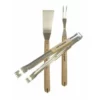 Kit 3 Accessoires Barbecue : Pince + Fourchette + Spatule Inox Et Bois Cook'In Garden -Raviday Barbecue Soldes set pince fourchette spatule inox bois cook in garden ac500