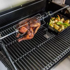 Tournebroche Universel Avec Moteur CHAR-BROIL Pour Barbecue à Gaz -Raviday Barbecue Soldes tournebroche poulet 3 min